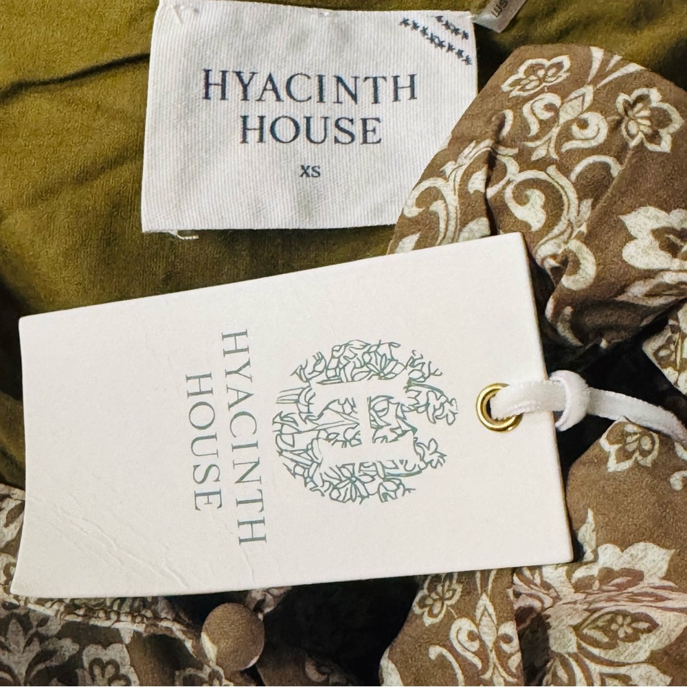 Hyacinth House | NEW Moss Printed Russell Mini Dress in Olive Size XS - Picture 10 of 11